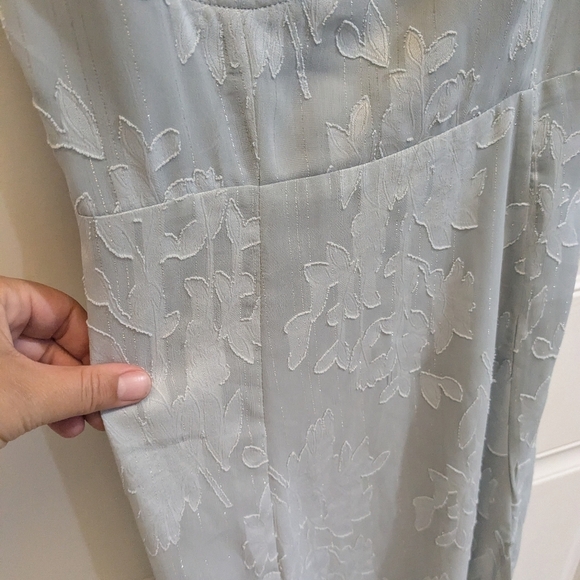 Lulu's Dusty Blue Midi Dress - Picture 4 of 5